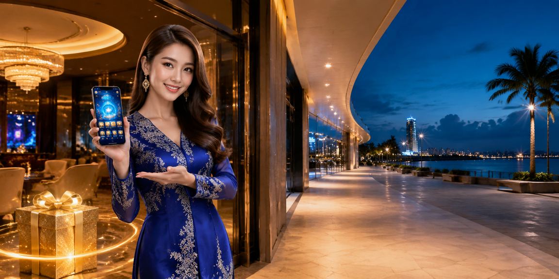 Pengguna wanita berbaju kurung di Kuantan membuat deposit melalui platform dalam talian